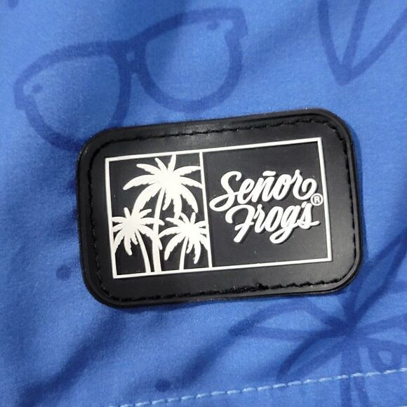 Senor Frogs Board Shorts Swim Trunks Mens Size 36 Blue Tropical Vacation Beach - Picture 9 of 12